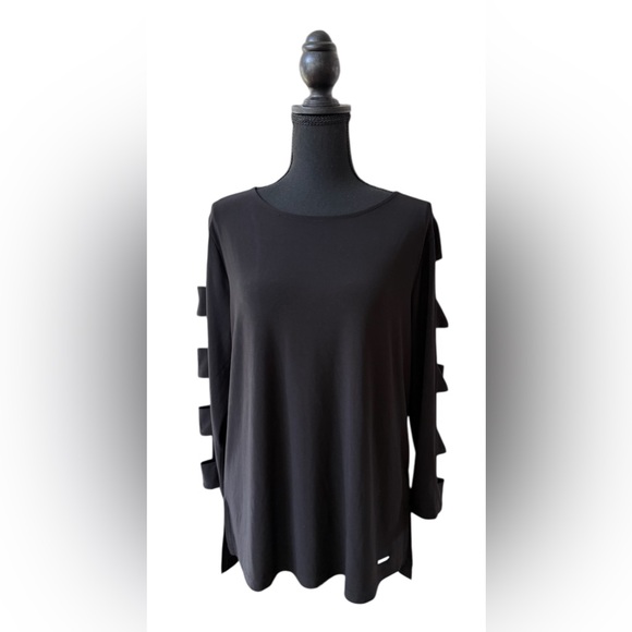 Anne Klein Tops - Anne Klein Black Long Sleeve Top with Cut-Out Details